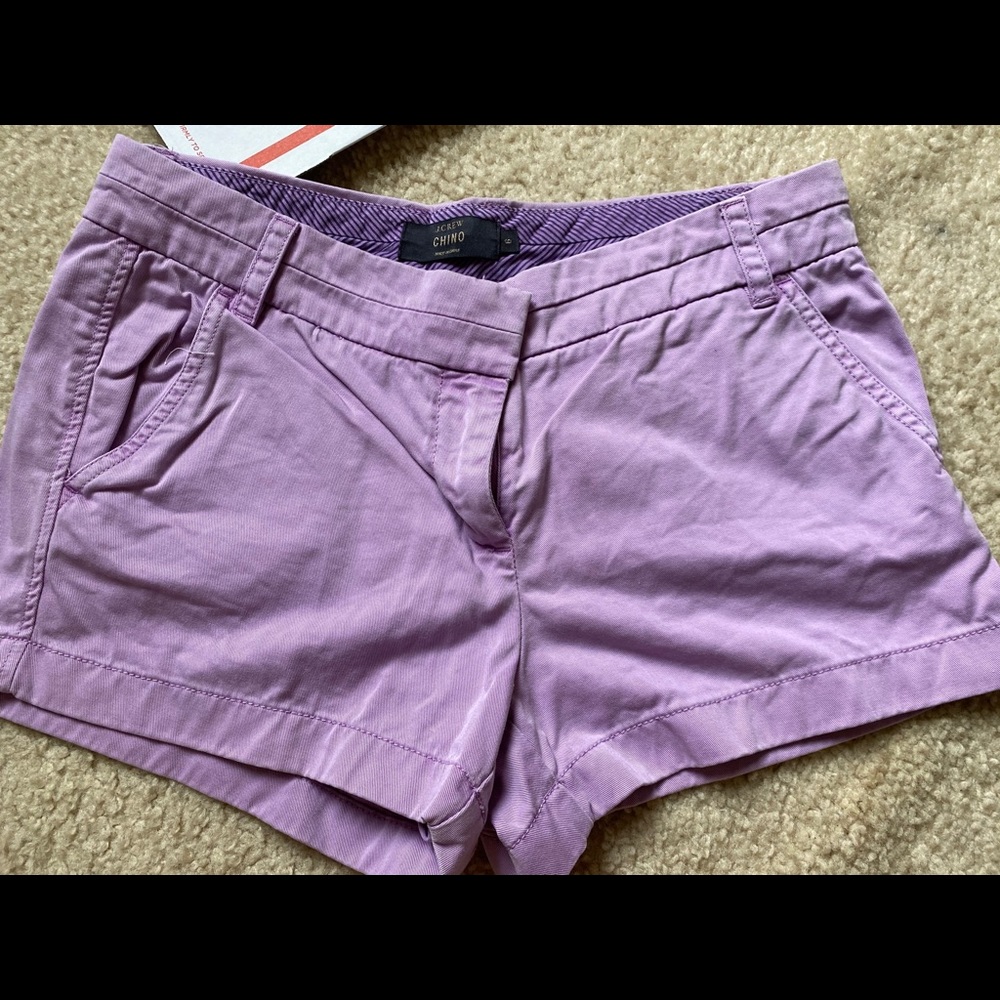 Purple JCrew chino shorts